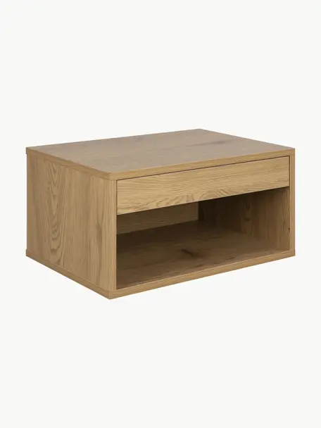 Nástěnný noční stolek se závsuvkou Cholet, Dřevovláknitá deska střední hustoty (MDF), Dřevo, Š 50 cm, V 24 cm
