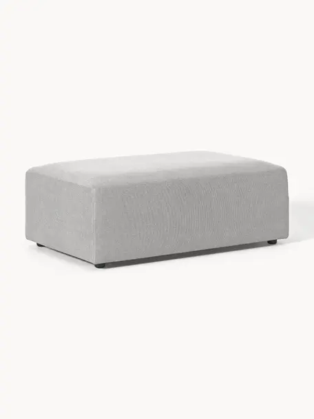 Pouf XL Melva, larg 116 x prof. 72 cm, Tissu gris clair, larg. 116 x prof. 72 cm