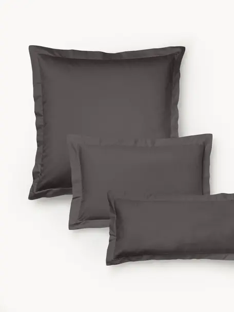 Baumwollsatin-Kopfkissenbezug Premium, Webart: Satin Fadendichte 400 TC,, Dunkelgrau, B 40 x L 80 cm