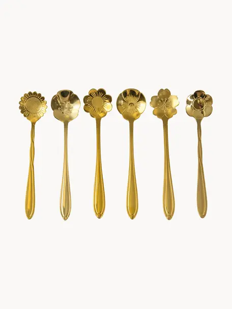 Súprava lyžičiek Flower, 6 dielov, Potiahnutá nehrdzavejúca oceľ
Príbory sú vyrobené z nehrdzavejúcej ocele. Sú teda trvácne, nehrdzavejú a sú odolné voči baktériám, Odtiene zlatej, D 12 cm