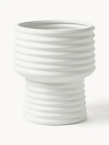 Portavaso Farida, Gres, Bianco latte, Ø 33 x Alt. 38 cm
