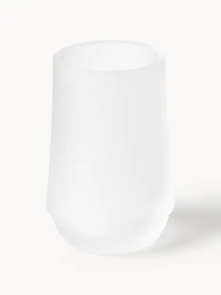 Bicchiere per spazzolini da denti in vetro Ocean, Vetro, Bianco, semi-trasparente, Ø 8 x Alt. 12 cm