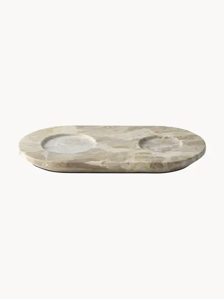 Porte-savon en marbre Marble, Marbre, Beige, marbré, larg. 14 x long. 26 cm