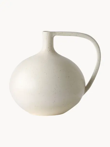 Designová váza Jar, V 20 cm, Kamenina, Tlumeně bílá, Š 18 cm, V 20 cm