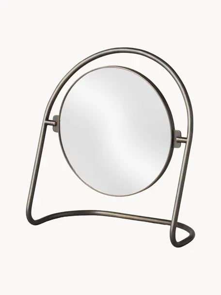 Miroir de maquillage rond Nimbus, Brun foncé, larg. 24 x haut. 26 cm