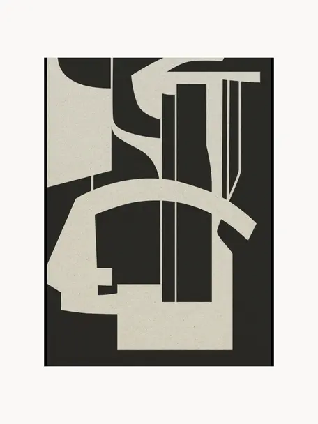 Stampa digitale incorniciata Silhouette, Immagine: cartoncino, Cornice: acciaio rivestito, Beige chiaro, nero, Larg. 30 x Alt. 43 cm