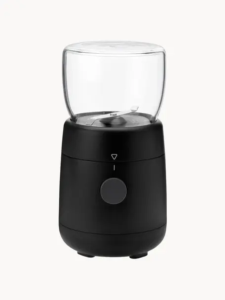 Molinillo de café eléctrico Foodie, Cuerpo: plástico, Recipiente: vidrio de borosilicato, Negro, Ø 10 x Al 18 cm