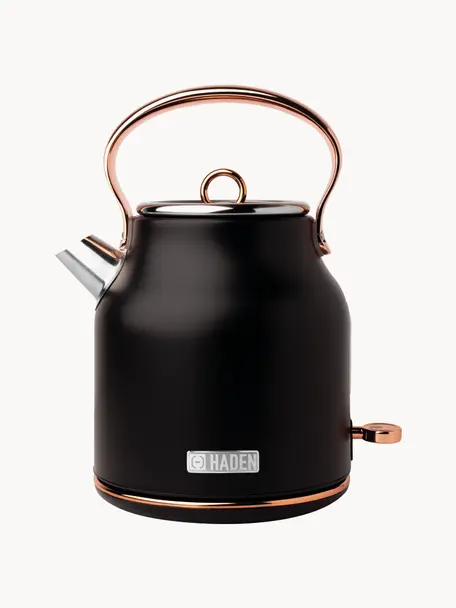 Hervidor Heritage, 1,7 L, Acero inoxidable, recubierto, Negro, dorado, 1,7 L