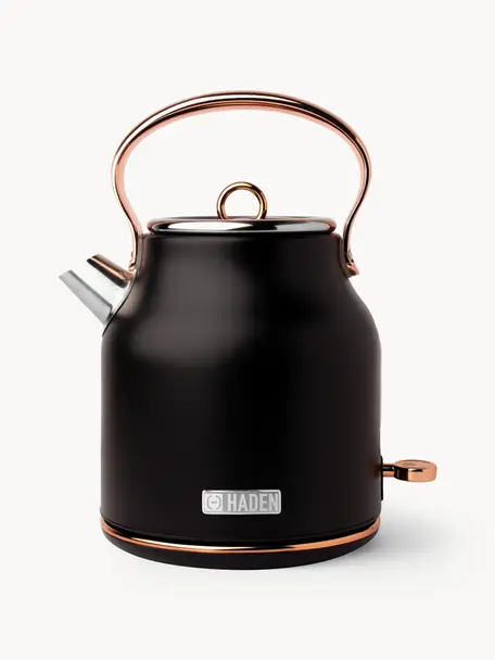 Hervidor Heritage, 1,7 L, Acero inoxidable, recubierto, Negro, dorado, 1,7 L