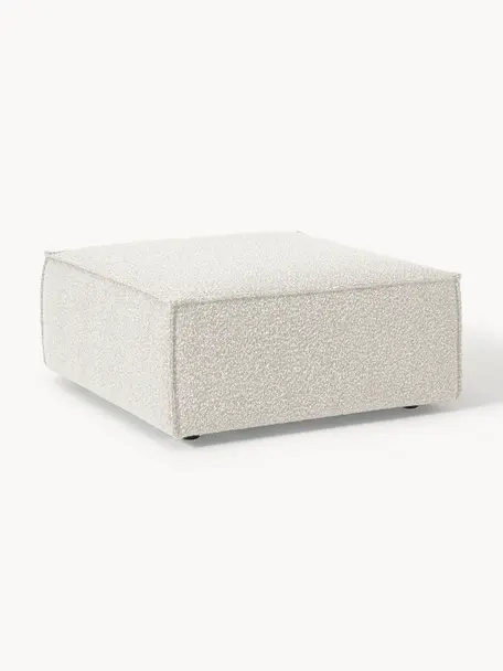 Sofa-Hocker Lennon aus Bouclé, Bezug: Bouclé (100 % Polyester) , Gestell: Massives Kiefernholz, Spe, Füße: Kunststoff Dieses Produkt, Bouclé Off White, B 88 x T 88 cm