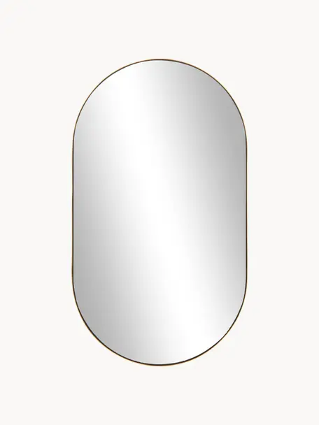 Ovaler Wandspiegel Lucia, Rahmen: Metall, Spiegelfläche: Spiegelglas, Rückseite: Mitteldichte Holzfaserpla, Goldfarben, B 40 x H 70 cm