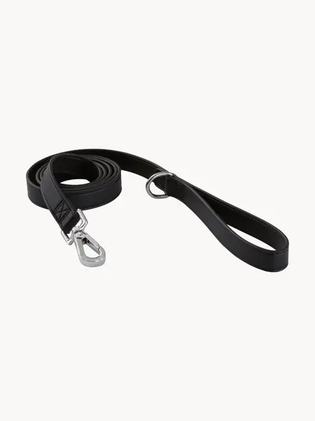 Laisse en similicuir pour animaux domestiques Coco, Cuir synthétique, Noir, long. 150 cm