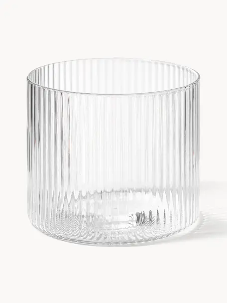 Szklanka ze szkła dmuchanego Ripple, 4 szt., Szkło dmuchane, Transparentny, błyszczący, Ø 8 x W 6 cm, 200 ml