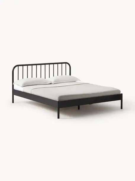 Metallbett Sanna, Metall, pulverbeschichtet, Schwarz, B 140 x L 200 cm