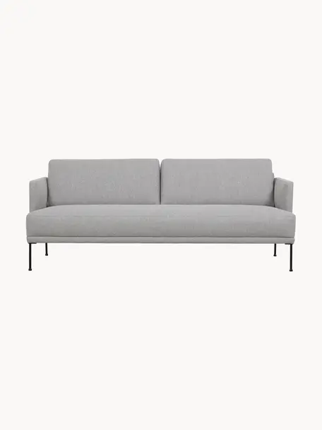 Sofa Fluente (3-Sitzer), Bezug: 80% Polyester, 20% Ramie , Gestell: Massives Kiefernholz, FSC, Webstoff Hellgrau, B 196 x T 85 cm