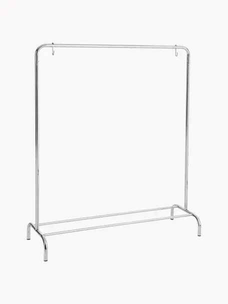 Metall-Garderobe Cesar mit Haken, Metall, beschichtet, Silberfarben, B 110 x H 131 cm