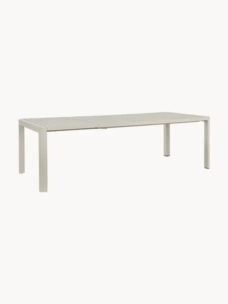 Table de jardin extensible Kiplin, 180 - 240 x 100 cm, Aluminium, revêtement par poudre, Beige clair, larg. 180 - 240 x prof. 100 cm