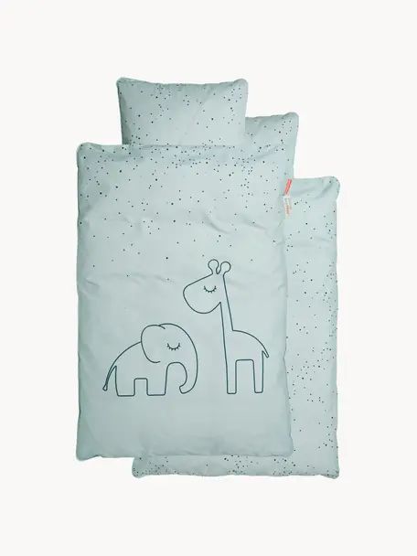 Detská posteľná bielizeň Dreamy Dots, 100 % bavlna, Oeko-Tex certifikát, Šalviovozelená, 100 x 140 cm + 1 vankúš 40 x 60 cm