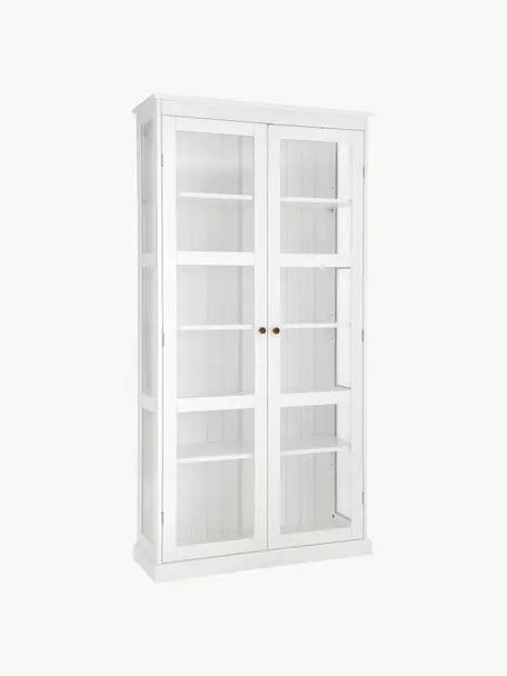 Vitrina Wilma, Estructura: tablero de fibras de dens, Blanco, An 98 x Al 193 cm