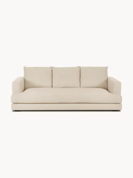 Sofa Tribeca (3-Sitzer), Bezug: 100 % Polyester Der hochw, Gestell: Massives Buchenholz, Füße: Massives Buchenholz, lack, Webstoff Hellbeige, B 228 x T 104 cm