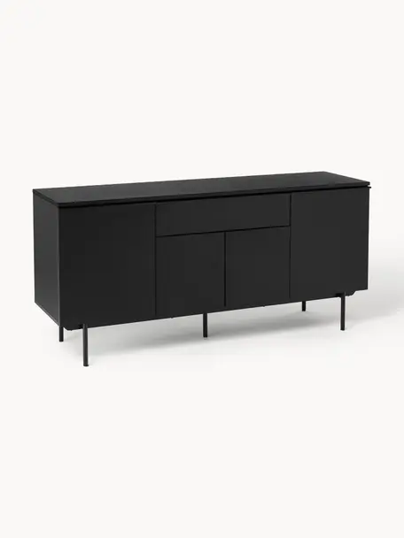 Enfilade Elona, Noir, larg. 200 x haut. 75 cm