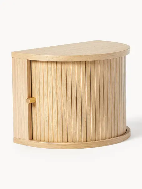 Nástěnný noční stolek s žebrováním Front, Světlé dřevo, Š 40 cm, V 30 cm
