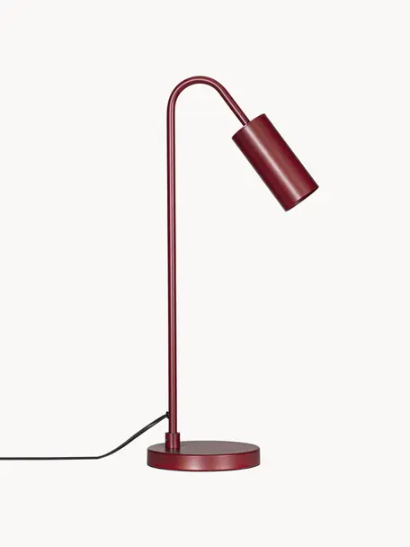 Lampada da tavolo grande Curve, Lampada: metallo rivestito, Rosso scuro, Larg. 23 x Alt. 51 cm