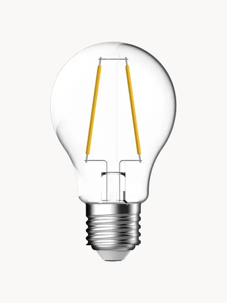 Lampadina E27, bianco caldo, 1 pz, Lampadina: vetro, Base lampadina: alluminio, Trasparente, Ø 6 x Alt. 10 cm