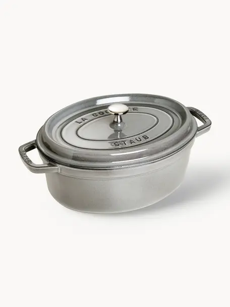 Casseruola ovale in ghisa La Cocotte, Ghisa, Greige, argentato, Larg. 38 x Alt. 17 cm, 5,5 l