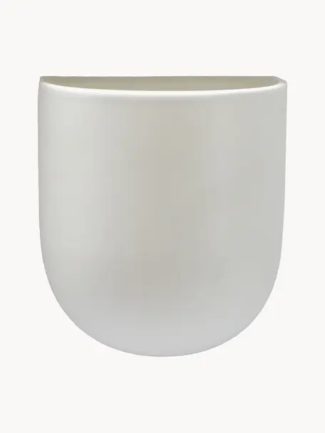 Wand-Übertopf Cut, B 15 cm, Keramik, Off White, matt, B 15 x H 17 cm