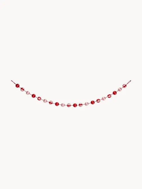 Guirlande Candy Cane, 200 cm, Fibre synthétique, Rouge, rose pâle, larg. 200 x haut. 6 cm