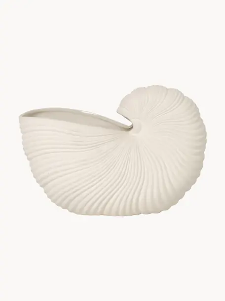 Obal na kvetináč Shell, Kamenina, Lomená biela, matná, Š 31 x V 20 cm