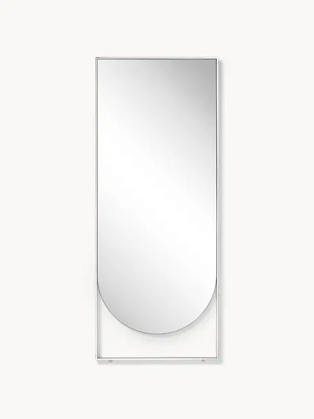 Specchio angolare da appoggio Masha, Cornice: metallo verniciato a polv, Retro: pannello di fibra a media, Superficie dello specchio: lastra di vetro, Argentato, Larg. 65 x Alt. 160 cm