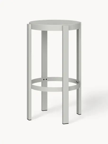 Kovová barová stolička Doon, Oceľ s práškovým náterom, Svetlosivá, Ø 35 x V 65 cm