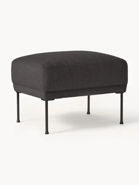 Pouf Fluente, Tissu anthracite, larg. 62 x prof. 50 cm