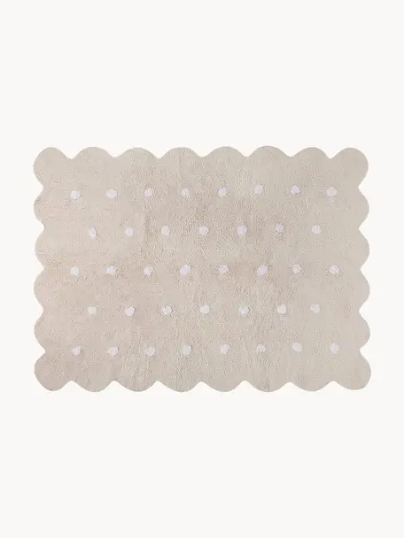Ručně tkaný dětský koberec Biscuit, Béžová, bílá, Š 120 cm, D 160 cm (velikost S)