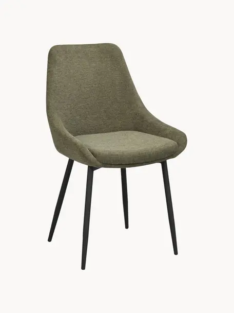Čalúnené stoličky Sierra, 2 ks, Olivovozelená, čierna, Š 49 x H 55 cm