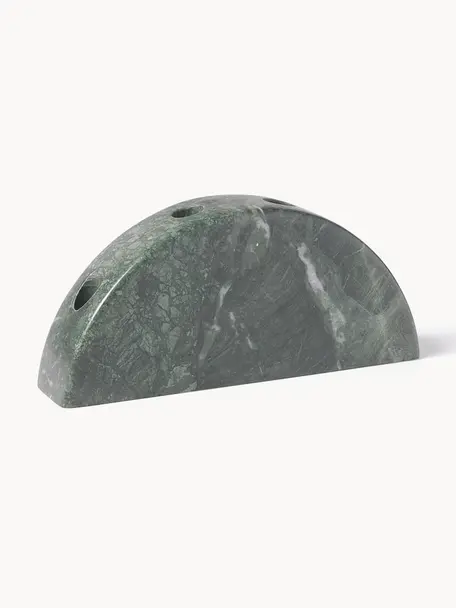 Marmeren kandelaar Como, Marmer, Gemarmerd groen, B 28 x H 12 cm