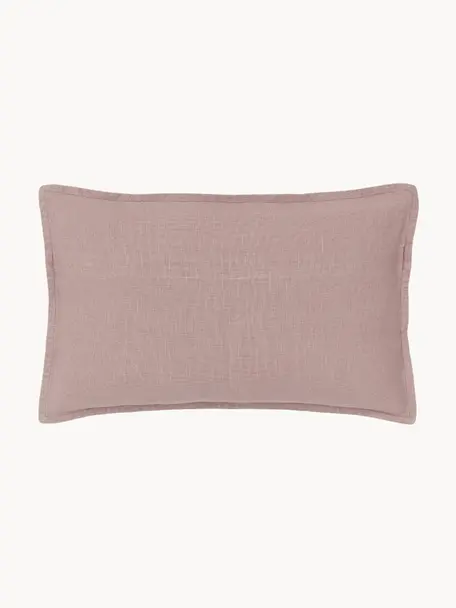 Funda de cojín de lino Lanya, 100% lino, Rosa palo, An 30 x L 50 cm