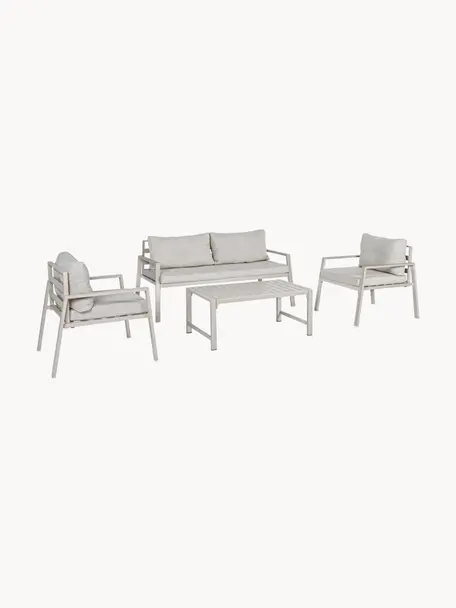 Tuin loungeset Lorillard, 4-delig, Geweven stof lichtgrijs, lichtbeige, Set met verschillende formaten