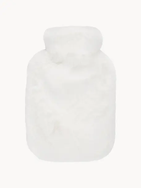 Kunstfell Wärmflasche Mette, Bezug: 100% Polyester, GRS-zerti, Weiß, B 20 x L 32 cm