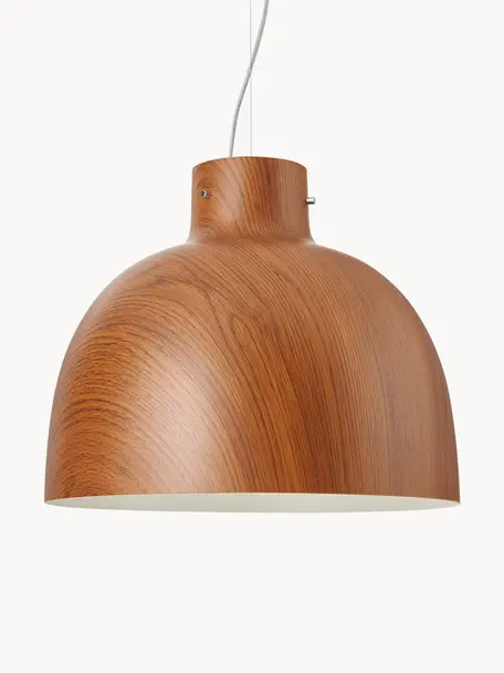 Lampa wisząca Bellissima, Tworzywo sztuczne, Ciemny brązowy, o wyglądzie drewna naturalnego, Ø 50 x W 41 cm