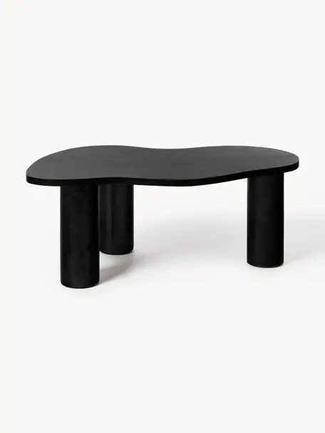 Table basse de forme organique en chêne Didi, Bois de chêne massif, laqué

Ce produit est fabriqué à partir de bois certifié FSC® issu d'une exploitation durable, Bois de chêne, noir laqué, larg. 90 x prof. 51 cm