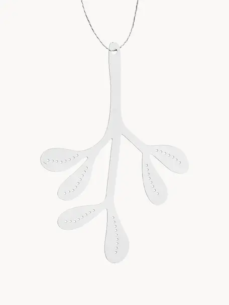 Addobbi albero di Natale Mistletoe 4 pz, Acciaio inossidabile rivestito, Argentato, Larg. 7 x Alt. 10 cm