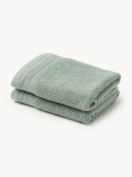 Serviette de toilette en coton bio Premium, tailles variées, 100 % coton bio, certifié GOTS
Qualité supérieure 600 g/m²

Le matériau est certifié STANDARD 100 OEKO-TEX®, IS025 189577, OETI, Vert sauge, larg. 50 x long. 100 cm, 2 pièces