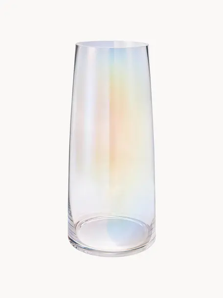 Mundgeblasene Glas-Vase Myla, irisierend, Glas, Transparent, irisierend, Ø 18 x H 40 cm