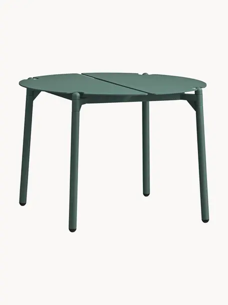 Kulatý zahradní konferenční stolek z kovu Novo, Potažená ocel, Tmavě zelená, Ø 50 cm