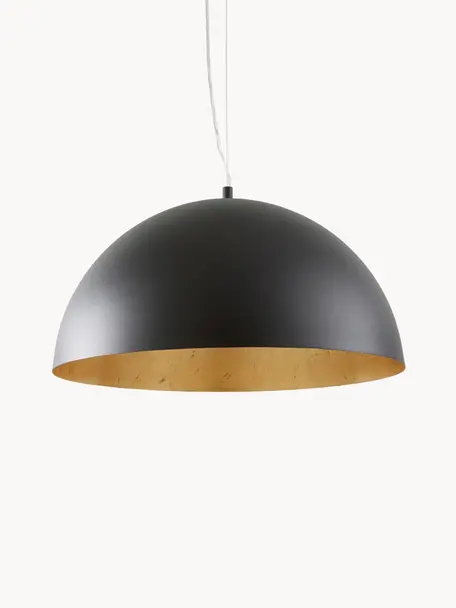 Lámpara de techo Brad, Pantalla: metal con pintura en polv, Anclaje: metal con pintura en polv, Cable: plástico, Negro, dorado, Ø 38 x Al 18 cm