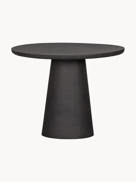 Mesa de comedor redonda para exterior de cemento Damon, Ø 100 cm, Revestimiento de hormigón y fibra de vidrio, Marrón oscuro, Ø 100 x Al 76 cm
