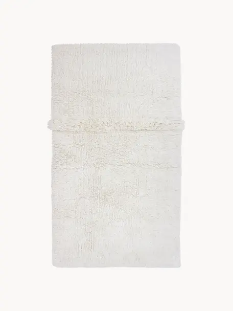 Tapis en laine fait main Tundra, lavable, Blanc cassé, larg. 80 x long. 140 cm (taille XS)